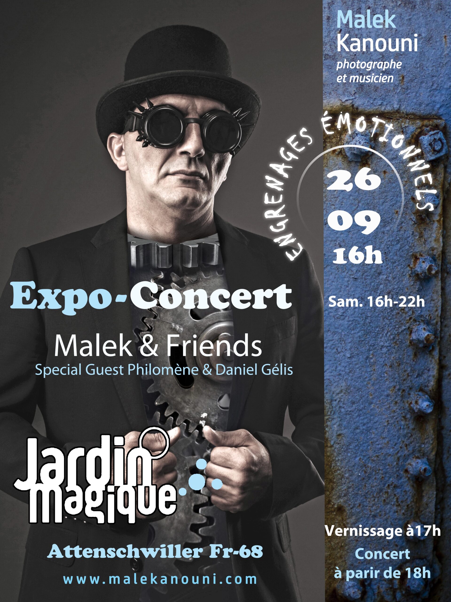 image de l'événement qui s'appel Engrenage Emotionnels ce sera une expo concert le samedi 26 Avril de 18h a 21h avec un concert a 19h