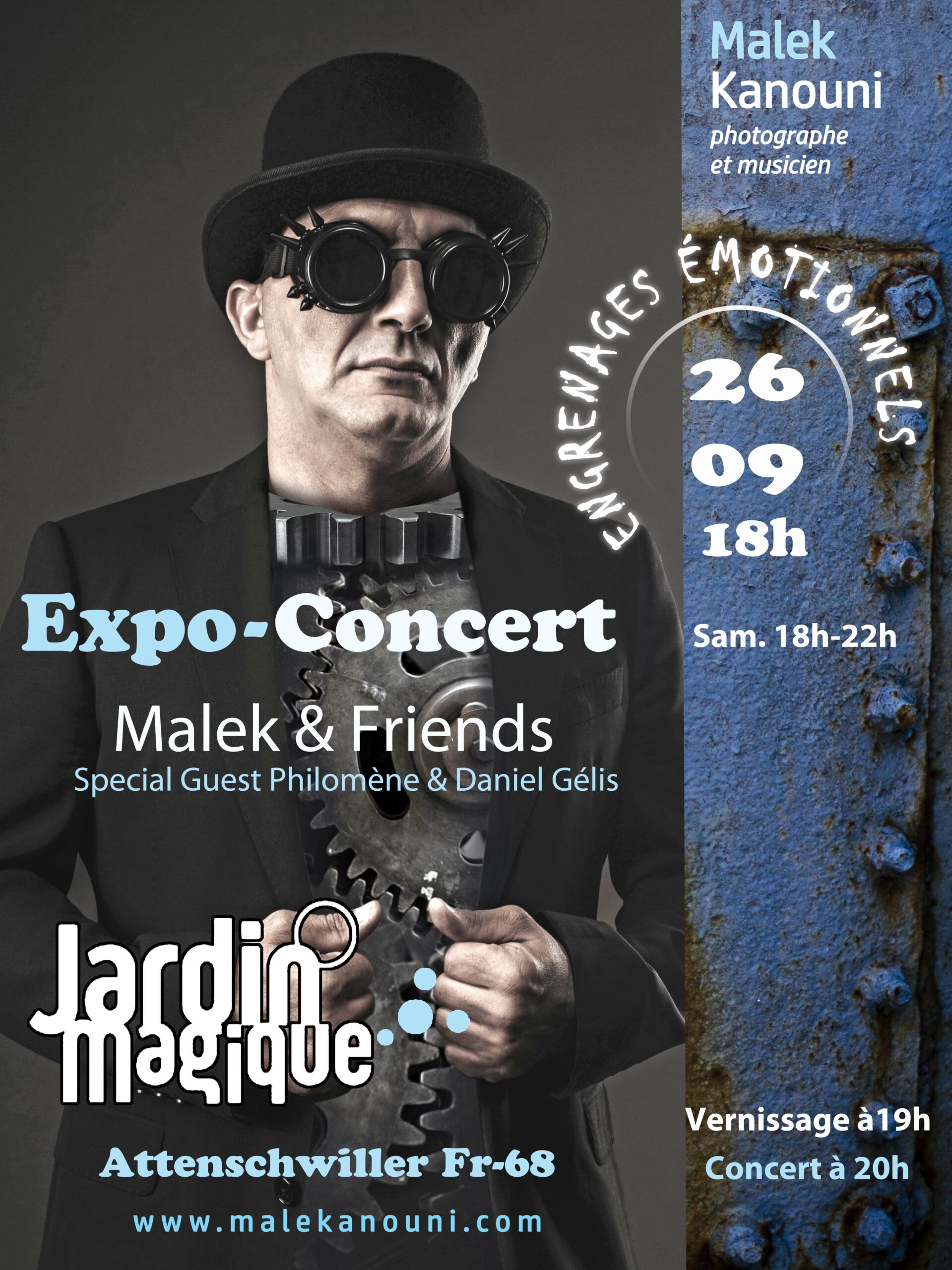image de l'événement qui s'appel Engrenage Emotionnels ce sera une expo concert le samedi 26 Avril de 18h a 21h avec un concert a 19h